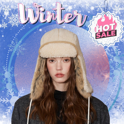 Arctic Shield Lamb Wool Beanie - Windproof Ear Protection for Skiing