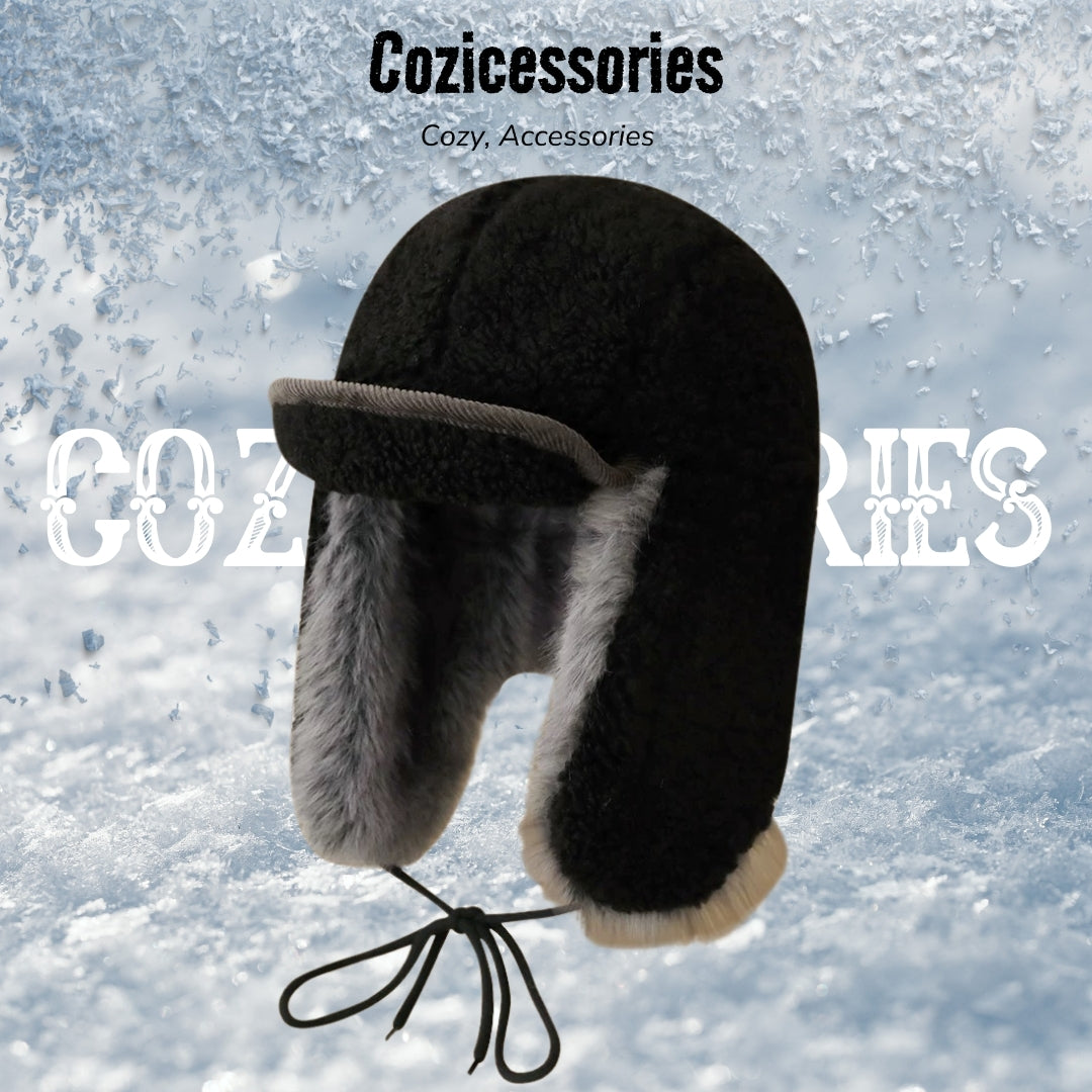 Arctic Shield Lamb Wool Beanie - Windproof Ear Protection for Skiing