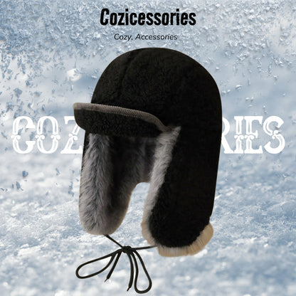 Arctic Shield Lamb Wool Beanie - Windproof Ear Protection for Skiing