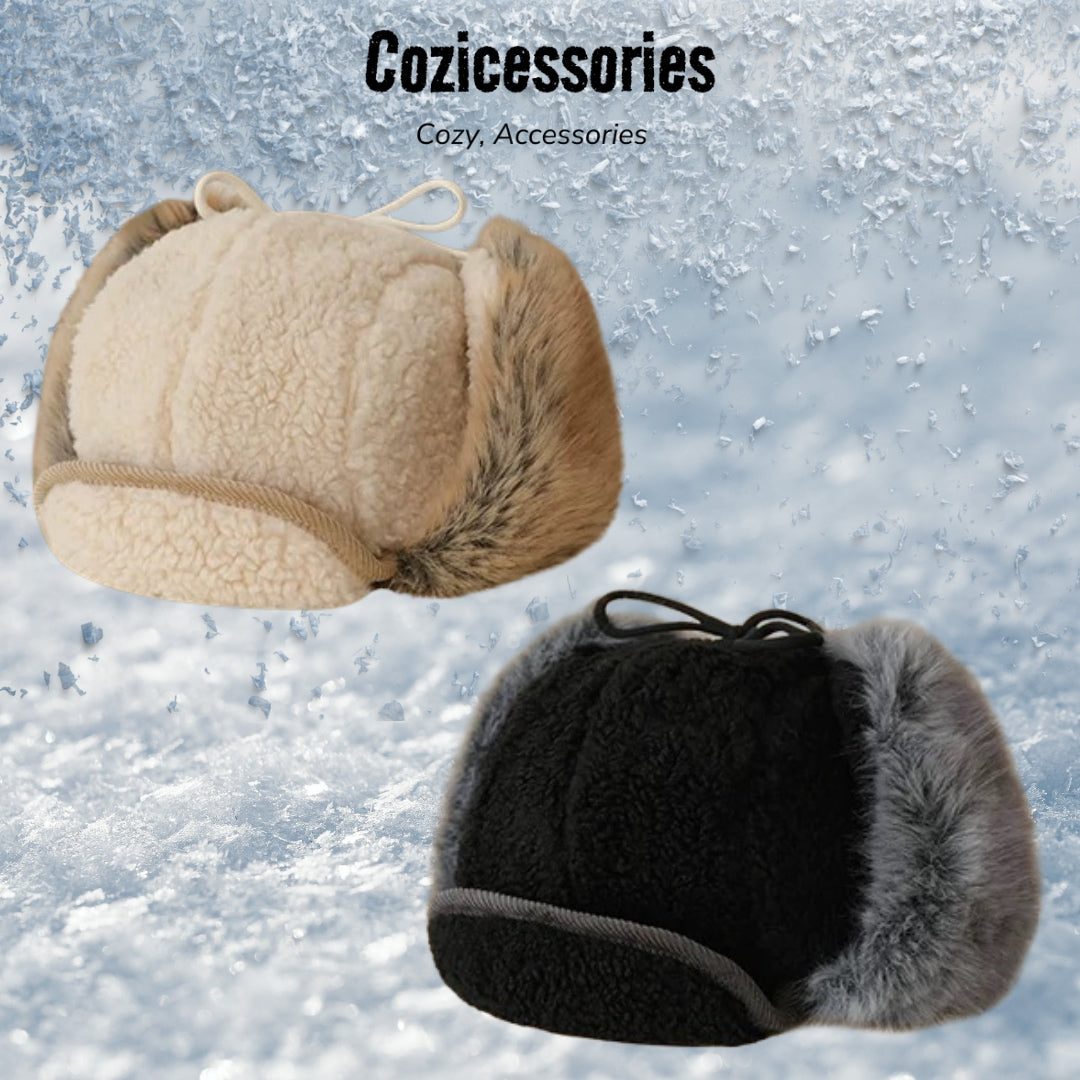 Arctic Shield Lamb Wool Beanie - Windproof Ear Protection for Skiing