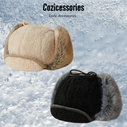 Arctic Shield Lamb Wool Beanie - Windproof Ear Protection for Skiing