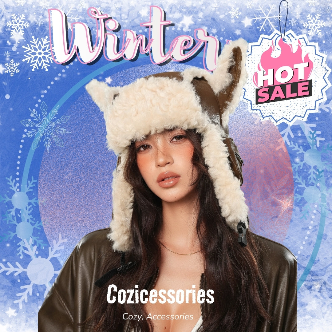 Arctic Leather Trapper Hat - Thermal Ear Protection &amp; Windproof Winter Pilot Cap