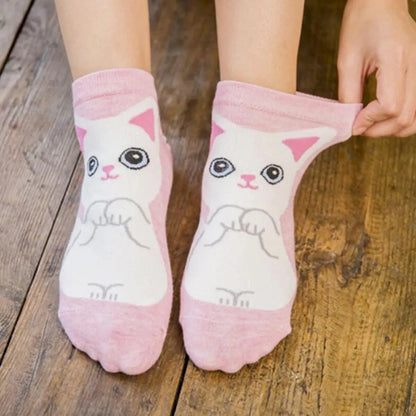 Adorable Cat Friends Socks Set (5 pcs)