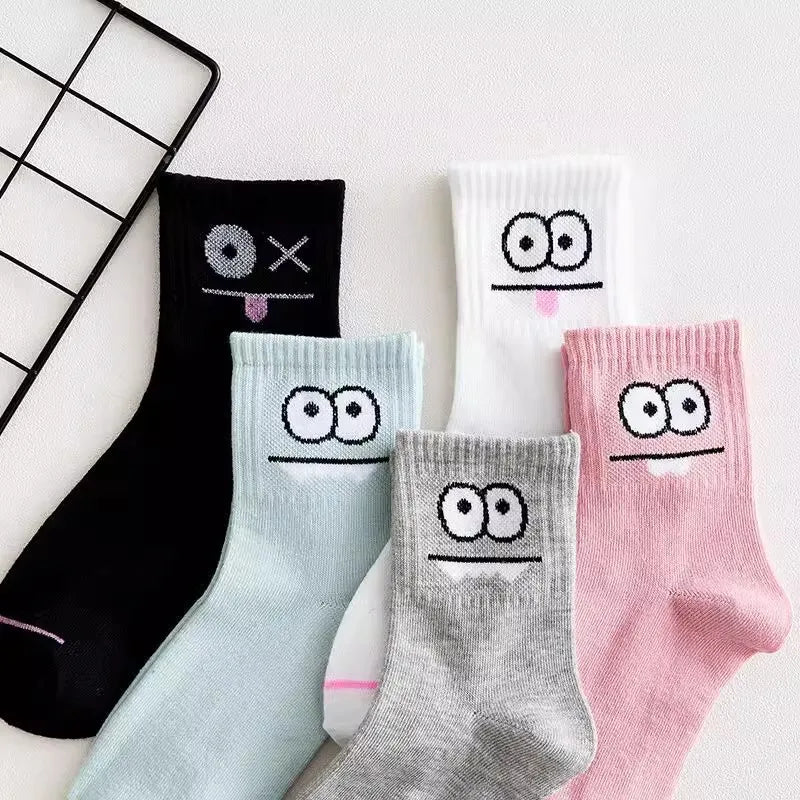 Playful Expression Crew Socks Set (5 pcs)